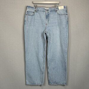 Abercrombie Fitch Jeans Womens 35/20R Blue Loose High Rise Distressed Light Wash